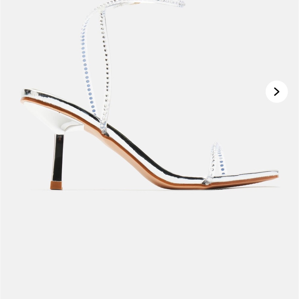 Don't Be One Sided Heeled Sandals - Silver